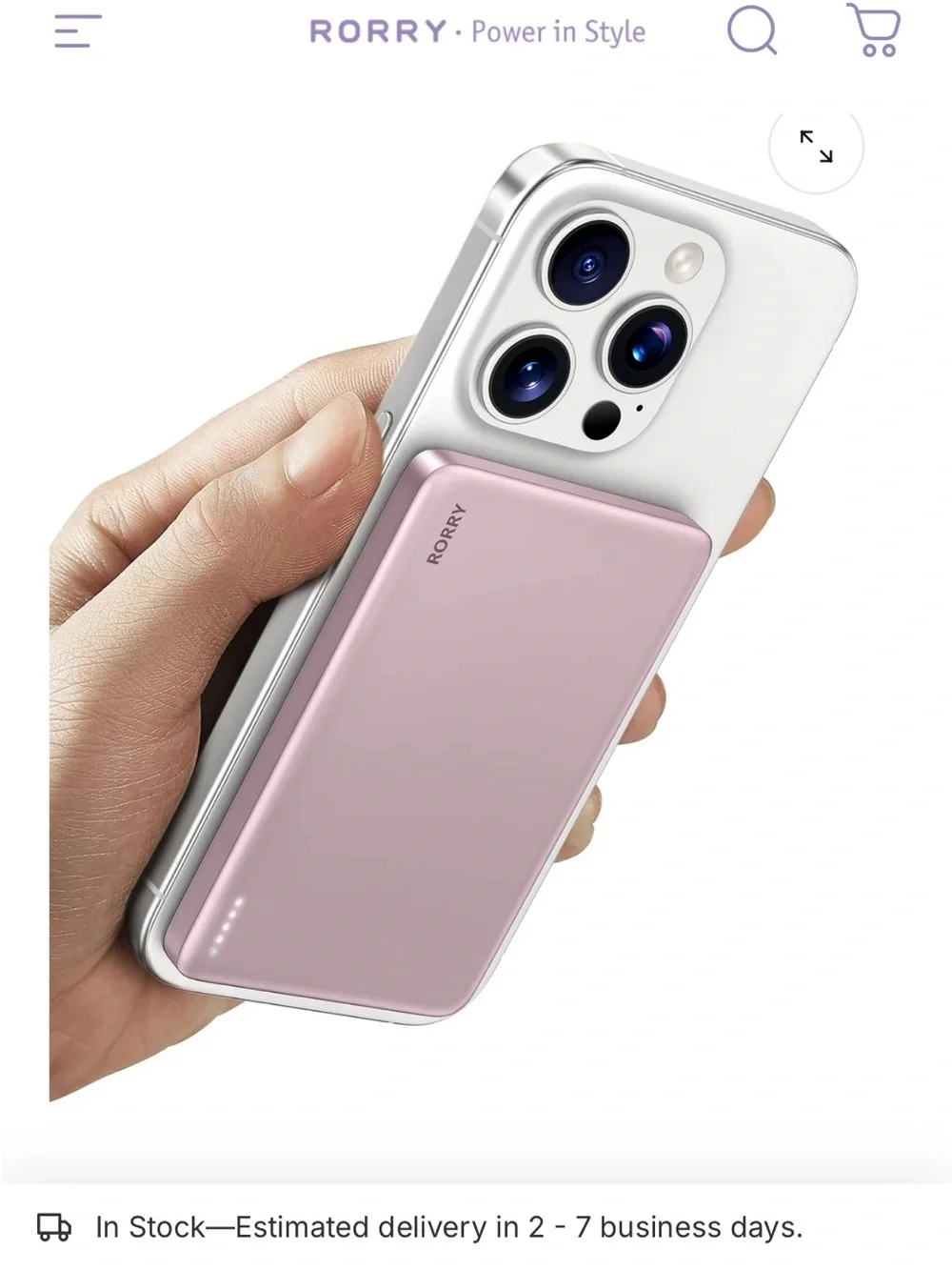 Purple/Silver Magnetic Power Bank for Smartphones